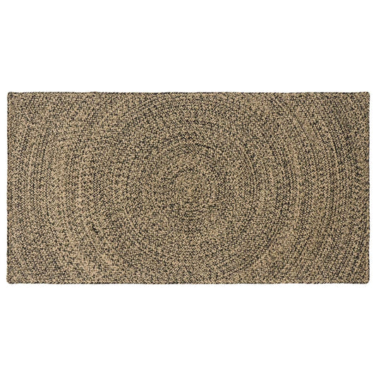 Area Rug Natural and Black 100 x 200 cm Jute