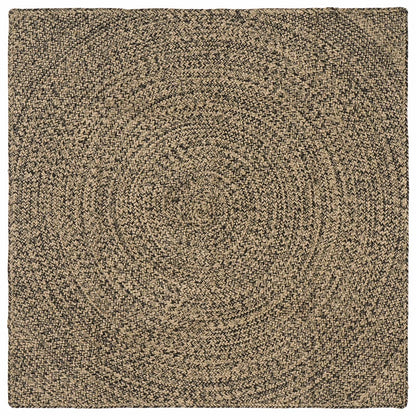 Area Rugs Natural and Black 120 x 120 cm Jute