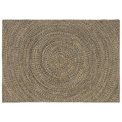 Area Rugs Natural and Black 140 x 200 cm Jute
