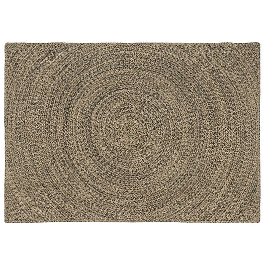 Area Rug Natural and Black 140 x 200 cm Jute
