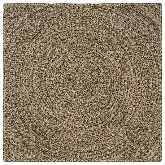 Area Rug Natural and Black 160 x 160 cm Jute