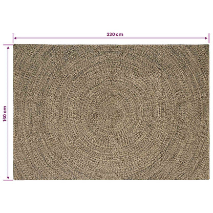 Area Rugs Natural and Black 160 x 230 cm Jute