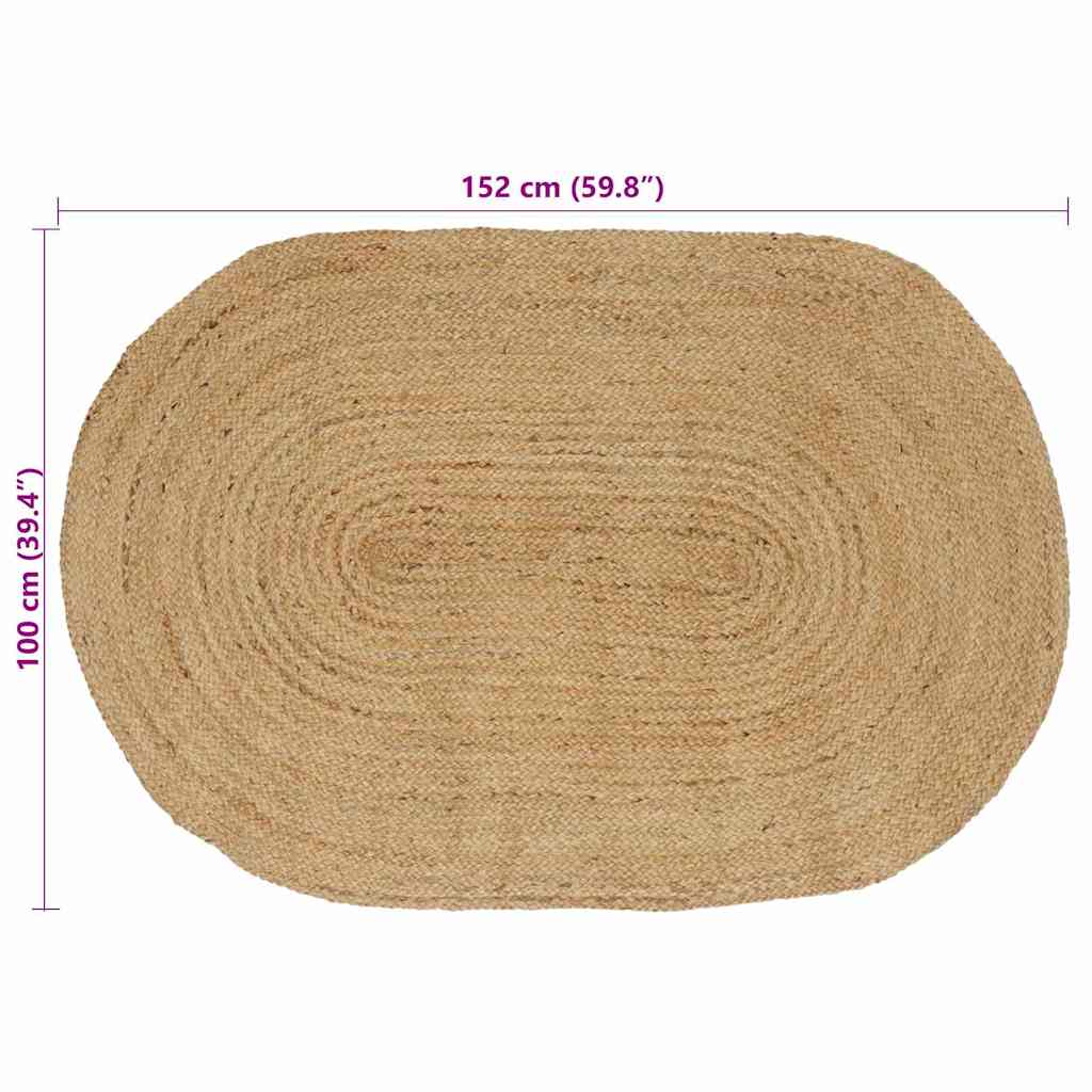 Area Rugs Natural 100 x 152 cm Jute