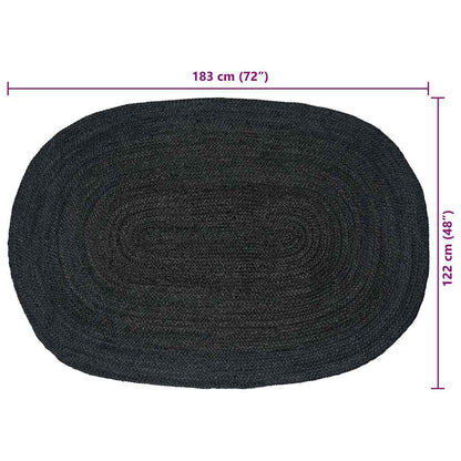 Area Rugs Dark Grey 122 x 183 cm Jute