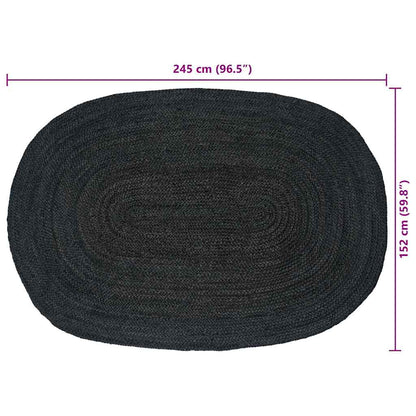 Area Rugs Dark Grey 152 x 245 cm Jute