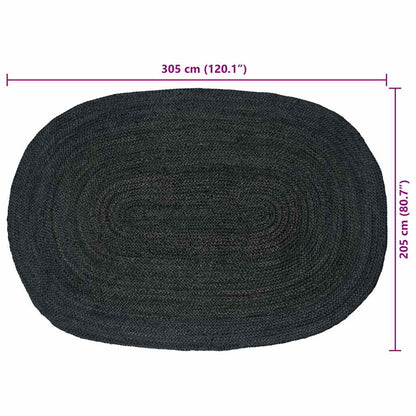 Area Rugs Dark Grey 205 x 305 cm Jute