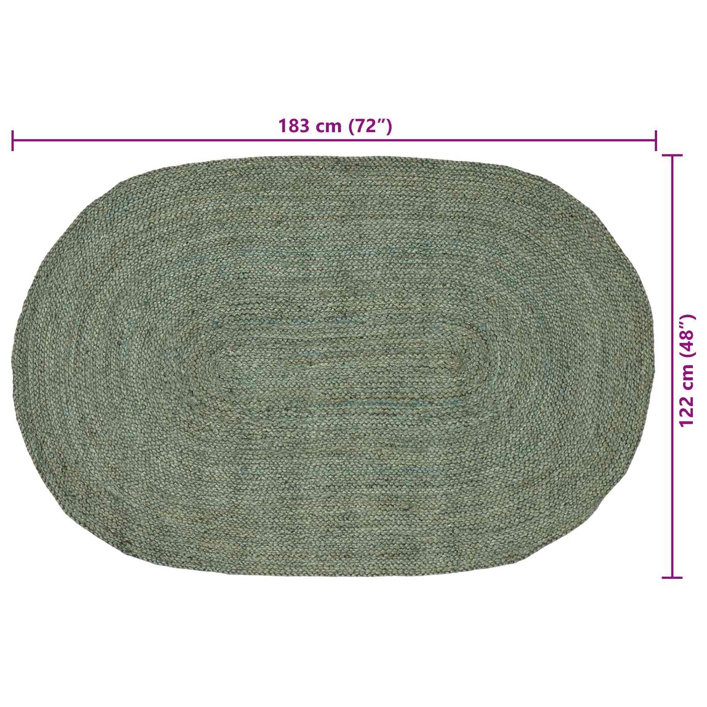 Area Rugs Olive Green 122 x 183 cm Jute
