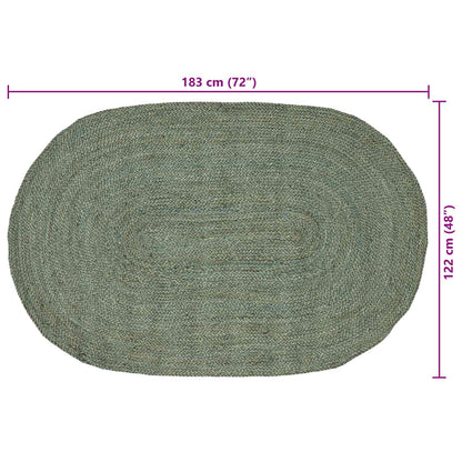 Area Rugs Olive Green 122 x 183 cm Jute