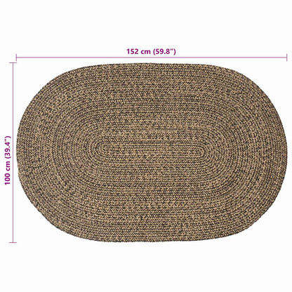Area Rugs Black 100 x 152 cm Jute