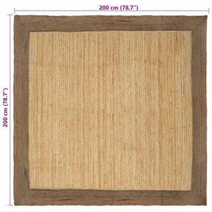 Area Rug Grey 200 x 200 cm Jute