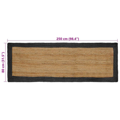 Area Rugs Dark Grey 80 x 250 cm Jute