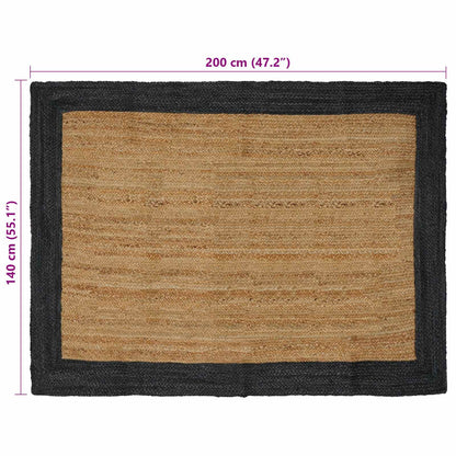 Area Rugs Dark Grey 140 x 200 cm Jute
