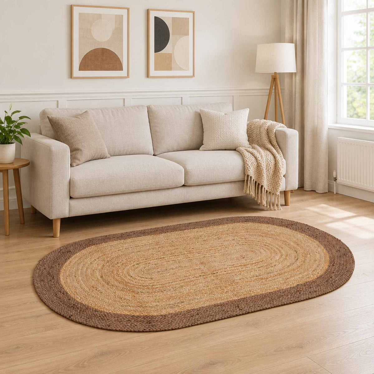 Area Rug Grey 152 x 245 cm Jute