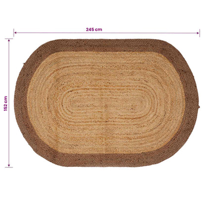 Area Rug Grey 152 x 245 cm Jute