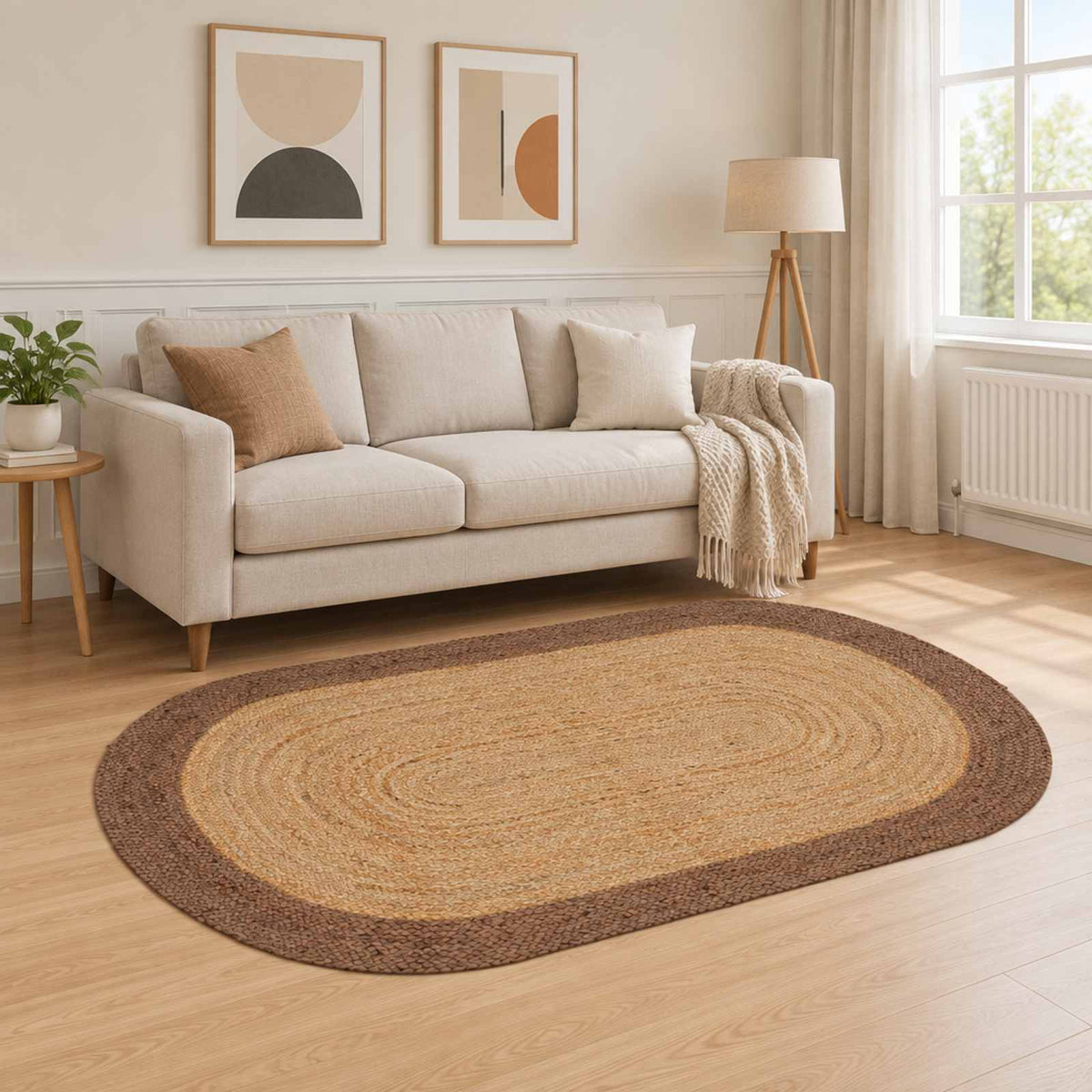 Area Rug Grey 205 x 305 cm Jute