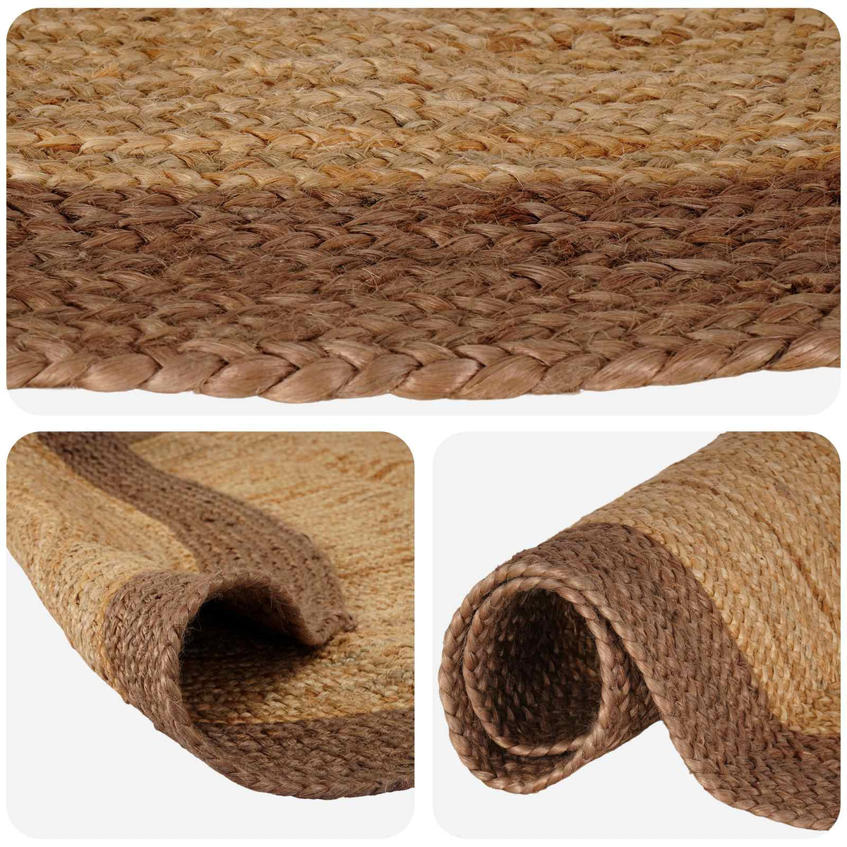 Area Rug Grey 205 x 305 cm Jute