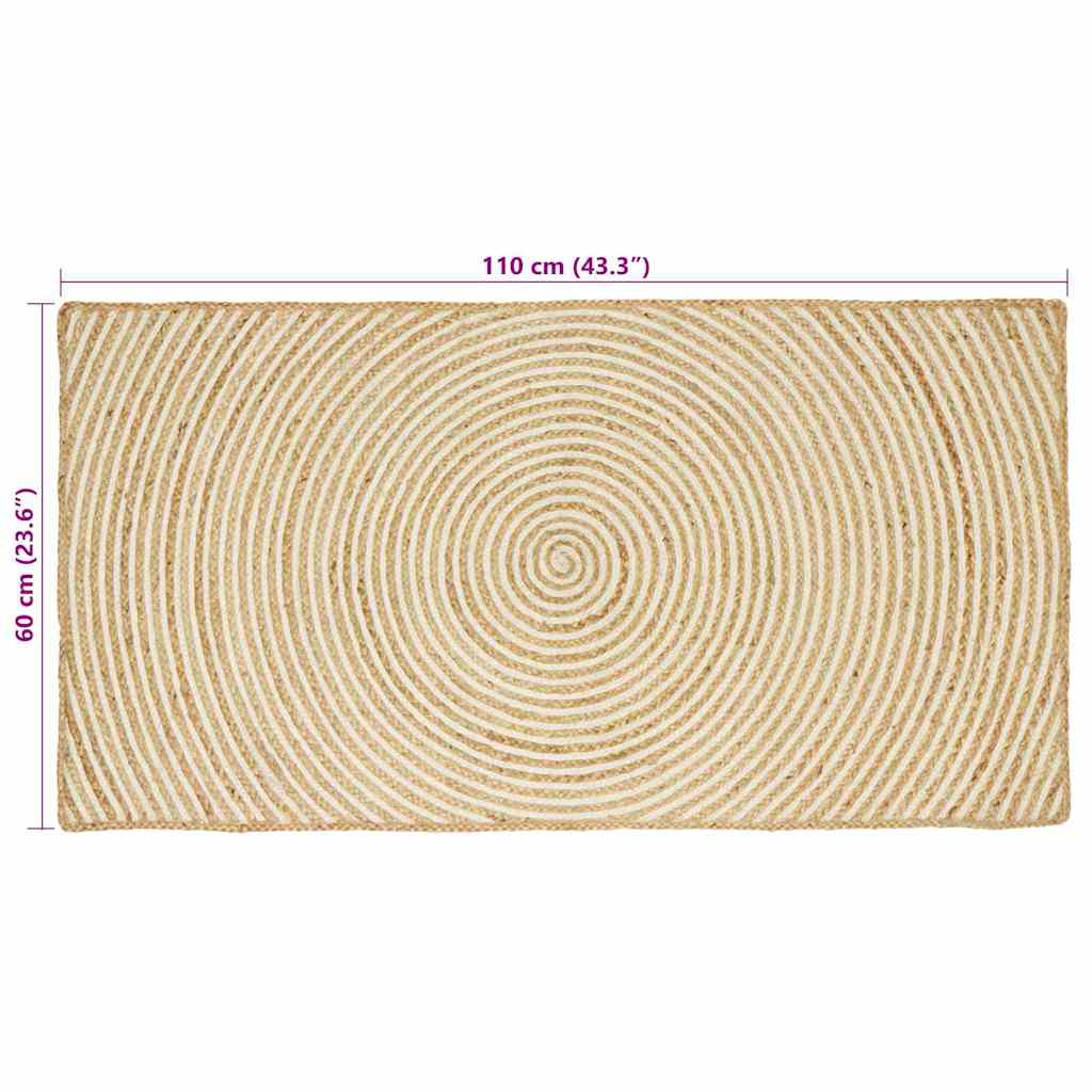 Area Rugs White 60 x 110 cm Jute