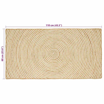 Area Rugs White 60 x 110 cm Jute