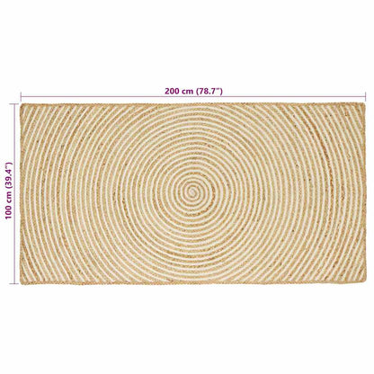 Area Rugs White 100 x 200 cm Jute