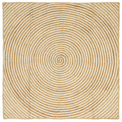 Area Rugs White 120 x 120 cm Jute