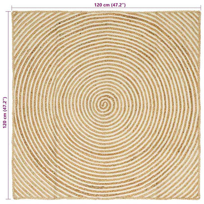 Area Rugs White 120 x 120 cm Jute