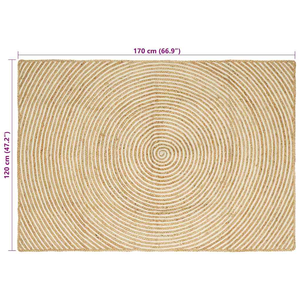 Area Rugs White 120 x 170 cm Jute