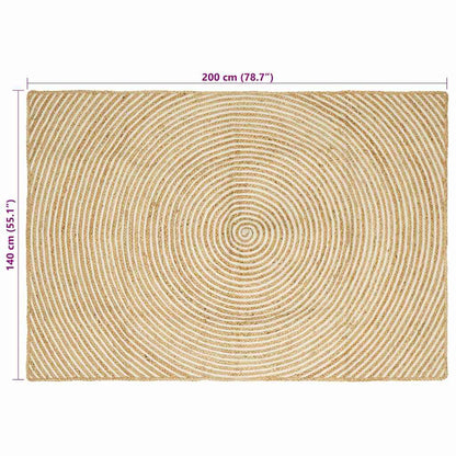 Area Rugs White 140 x 200 cm Jute