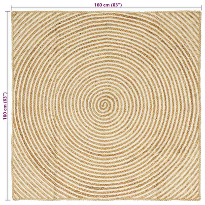 Area Rugs White 160 x 160 cm Jute