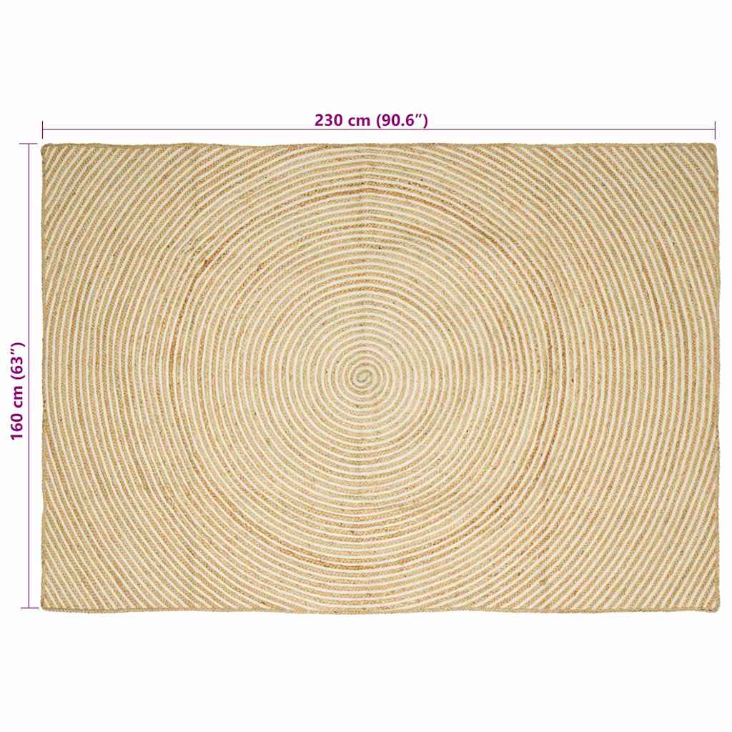 Area Rugs White 160 x 230 cm Jute