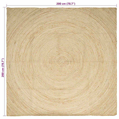 Area Rugs White 200 x 200 cm Jute
