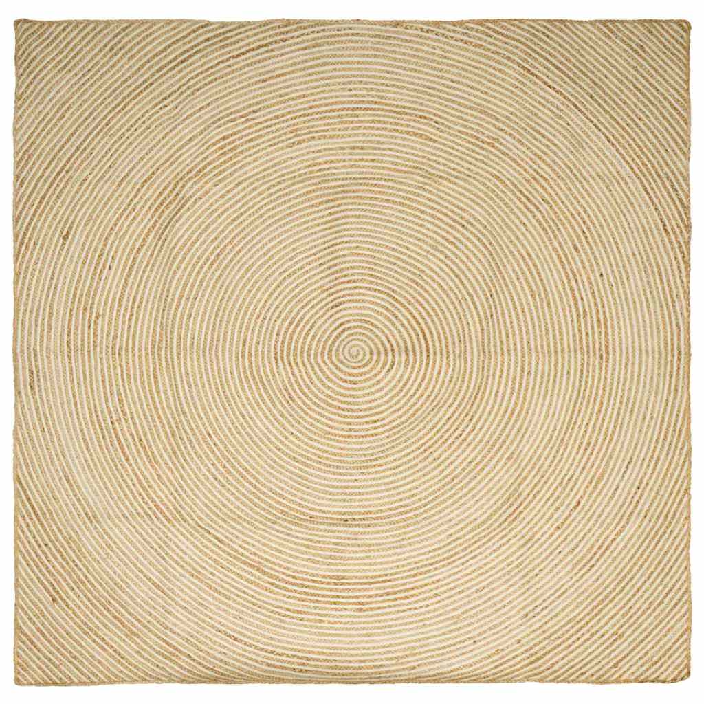 Area Rugs White 240 x 240 cm Jute