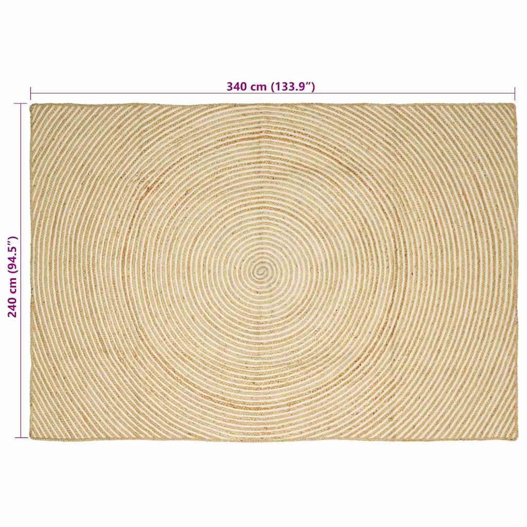 Area Rugs White 240 x 340 cm Jute