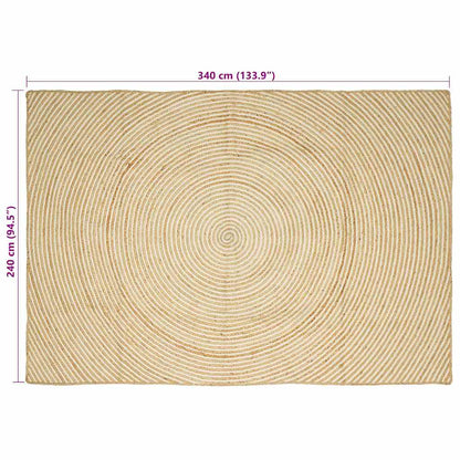 Area Rugs White 240 x 340 cm Jute