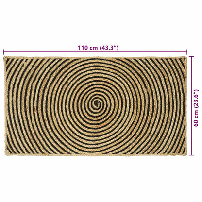 Area Rugs Black 60 x 110 cm Jute