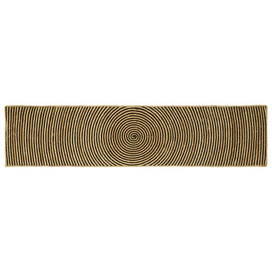 Area Rug Natural and Black 60 x 250 cm Jute