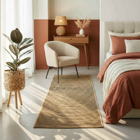 Area Rug Natural and Black 60 x 250 cm Jute
