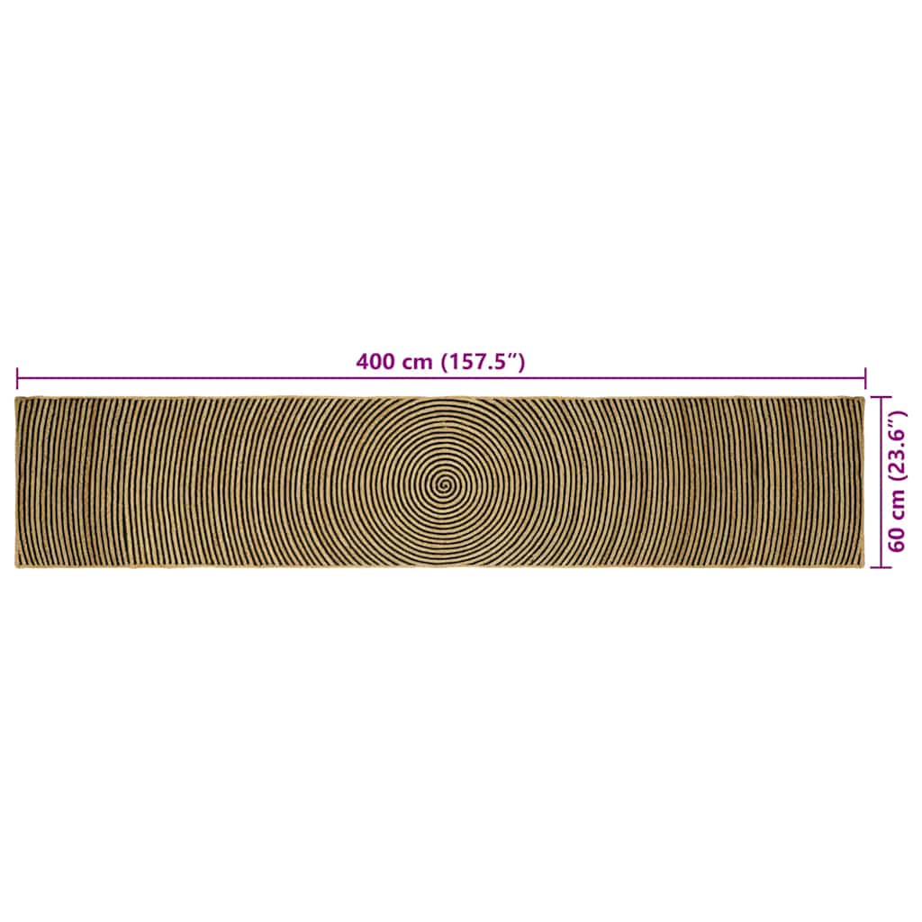 Area Rugs Black 60 x 400 cm Jute