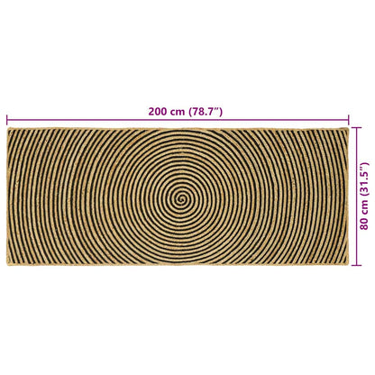 Area Rugs Black 80 x 200 cm Jute