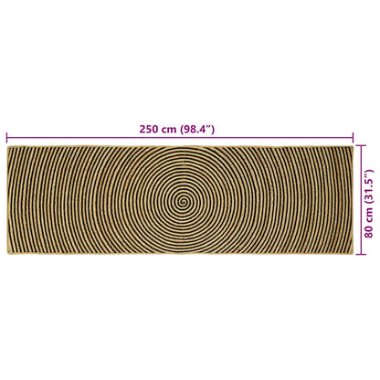 Area Rugs Black 80 x 250 cm Jute