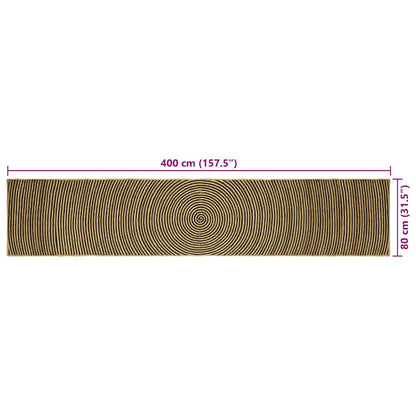 Area Rugs Black 80 x 400 cm Jute