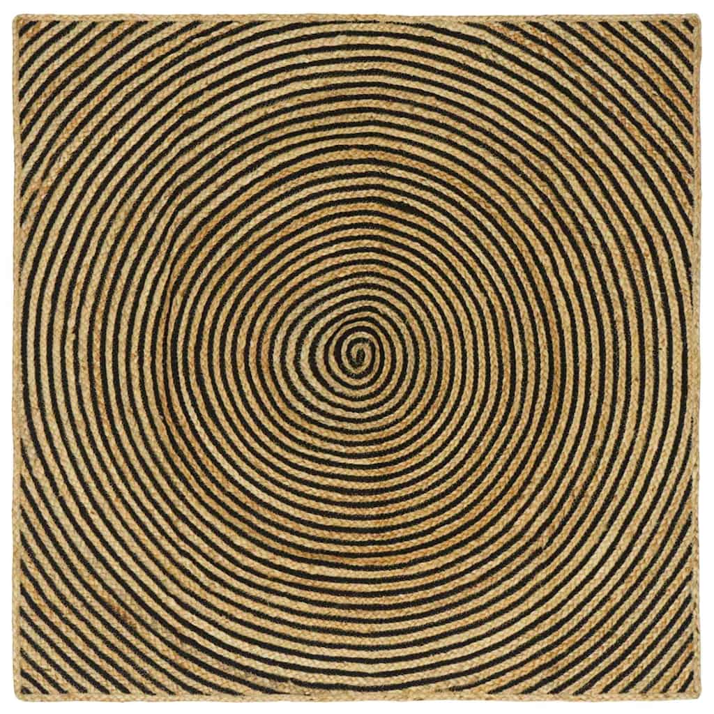 Area Rugs Black 120 x 120 cm Jute