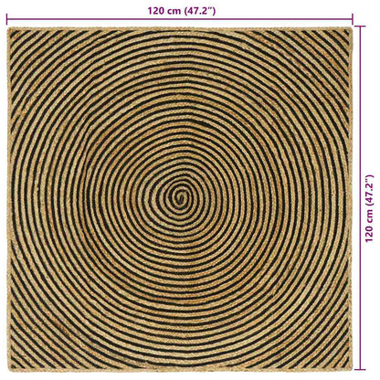 Area Rugs Black 120 x 120 cm Jute