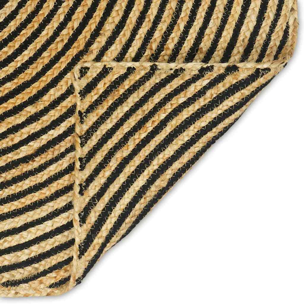 Area Rugs Black 140 x 200 cm Jute