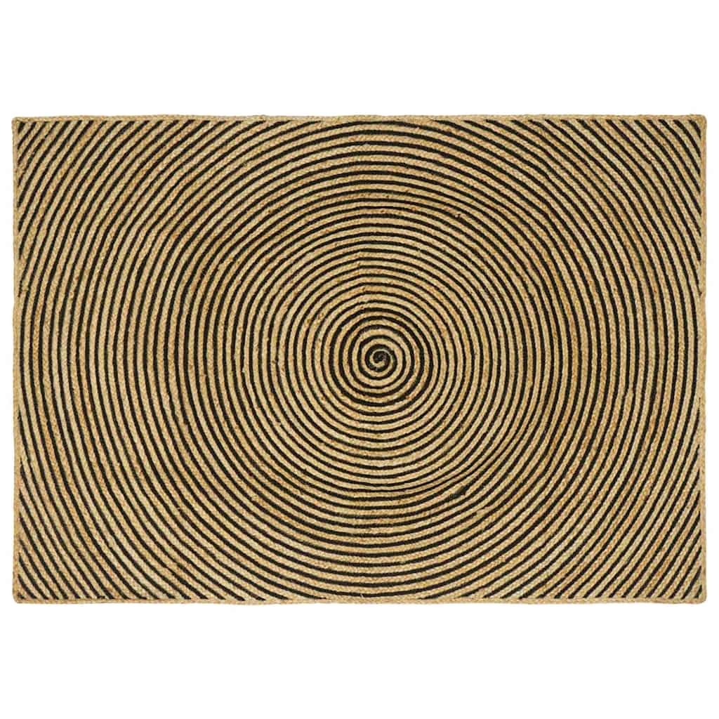 Area Rugs Black 140 x 200 cm Jute