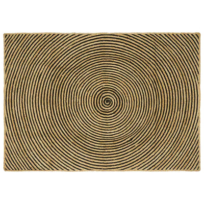 Area Rugs Black 140 x 200 cm Jute