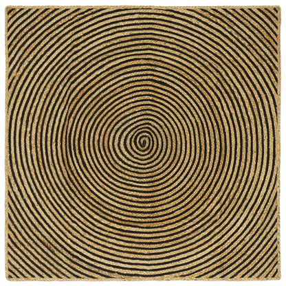 Area Rugs Black 160 x 160 cm Jute