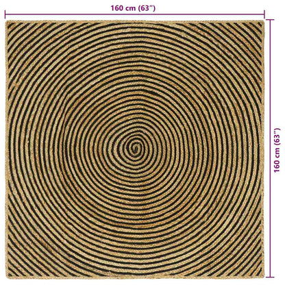 Area Rugs Black 160 x 160 cm Jute
