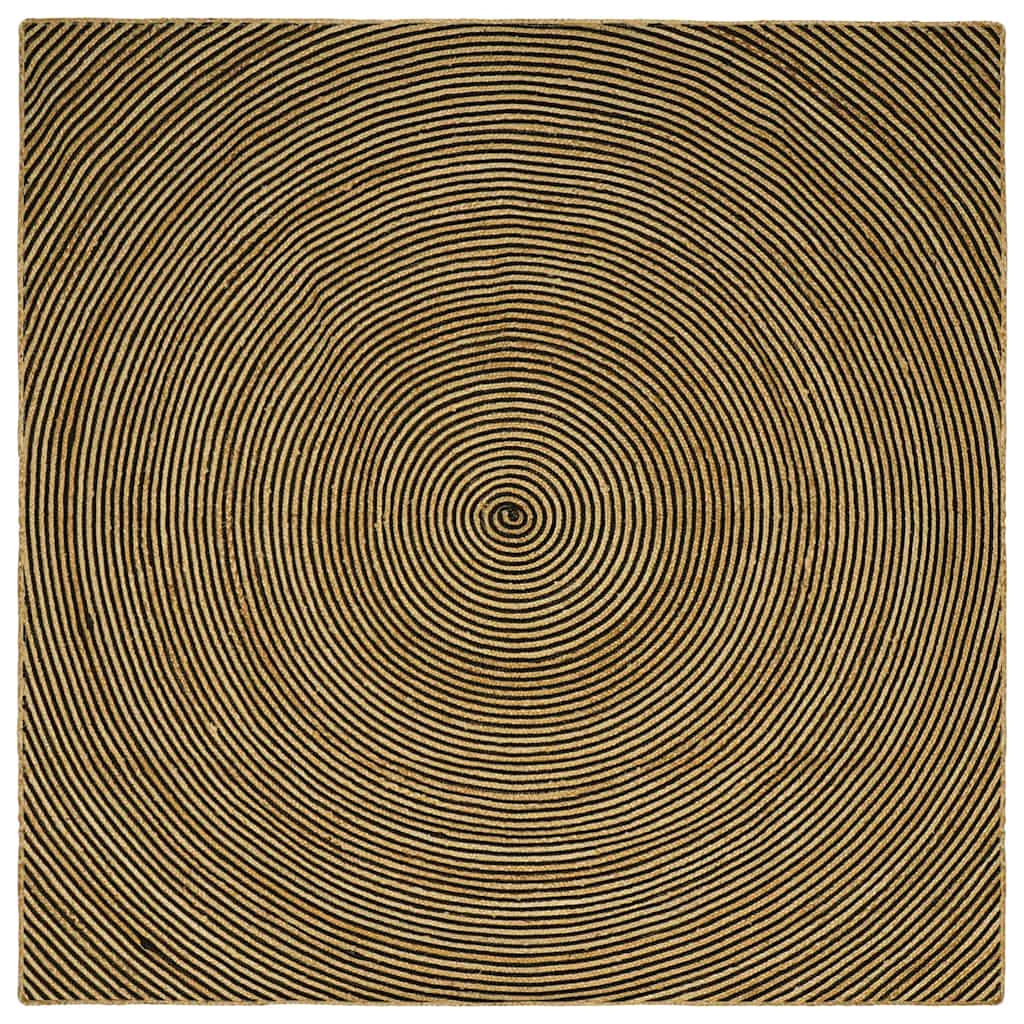 Area Rugs Black 200 x 200 cm Jute