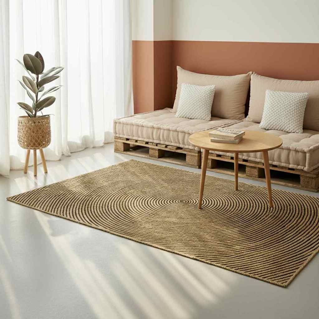 Area Rugs Black 200 x 200 cm Jute