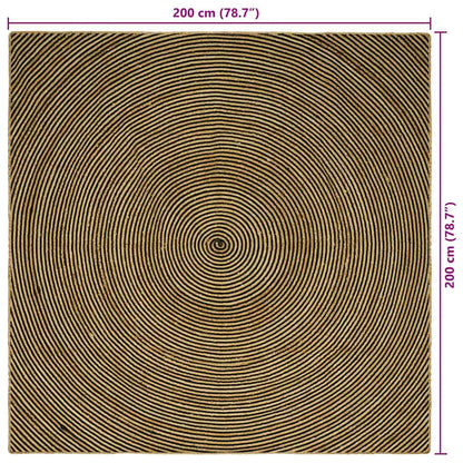 Area Rugs Black 200 x 200 cm Jute